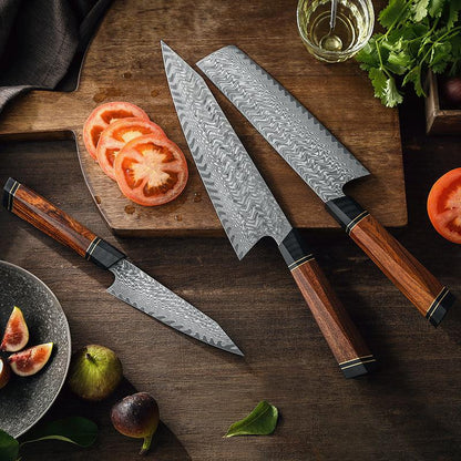 Knives Set | Trio | Zenith Series | Chef, Nakiri, and Utility Knives - Cuttana